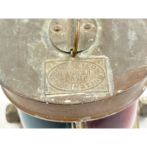 1322 - A vintage copper ACDL Improved Combination ships lantern with dual coloured lens. Name plaque to top... 