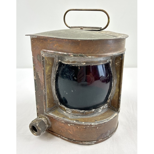 1322 - A vintage copper ACDL Improved Combination ships lantern with dual coloured lens. Name plaque to top... 