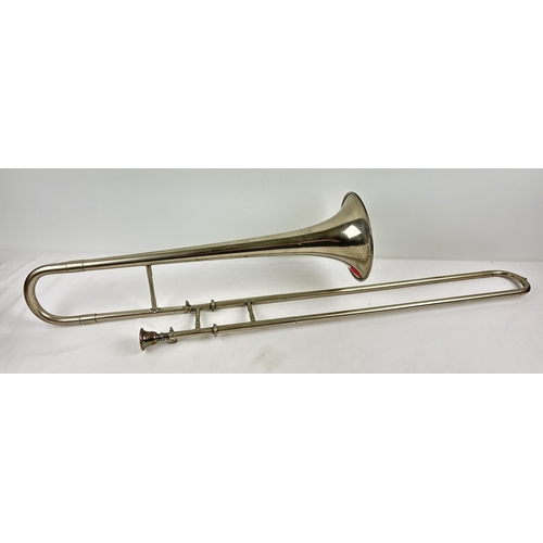 1345 - A vintage Bessons & Co small-bore tenor trombone by Boosey, with mouthpiece. Approx. 102cm long, bel... 