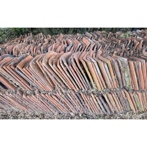 1412 - A large quantity of 1400 reclaimed roofing clay pantiles, as taken from an old Norfolk red brick bar... 