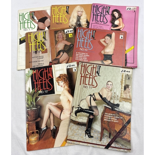 72 - 7 vintage 1979/80 issues of High Heels, specialist fetish adult erotic magazine, to include premiere... 