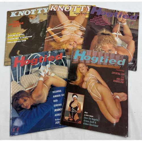 74 - 5 vintage specialist bondage fetish adult erotic magazines from Hom Publications. 3 issues of Hogtie... 