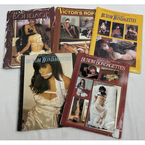 75 - 5 vintage specialist bondage fetish adult erotic magazines from LDL. 3 issues of Buxom Bondagettes t... 