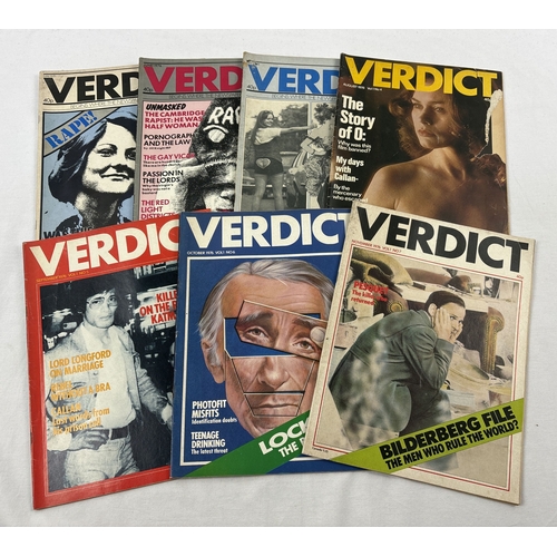 117 - The first 7 consecutive vintage 1970's issues of Verdict magazine from Bob Guccione. Volume 1 No. 1 ... 