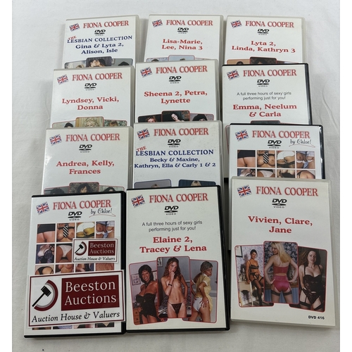 285 - 12 assorted Fiona Cooper adult erotic DVD's in plastic cases, 10 marked with model names.