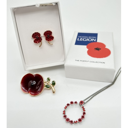 1082 - 3 items of The Royal British Legion The Poppy Collection jewellery, to commemorate Remembrance Day. ... 