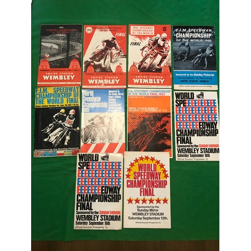 1485 - 10 x World Individual Speedway Championship Final programmes, 1951 to 1969. Comprising:- 1951, 1952,... 