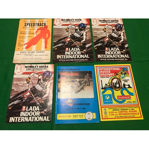 1487 - 6 x Indoor Speedway programmes including a rare 1972 Leicester Indoor