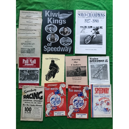 1505 - Australia & New Zealand speedway books and programmes. Includes 3 x Australia vs England Test Matche... 