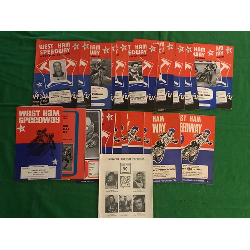 1518 - 42 x West Ham Speedway programmes 1965 to 1972 including the last ever meeting and a Lokeren disaste... 