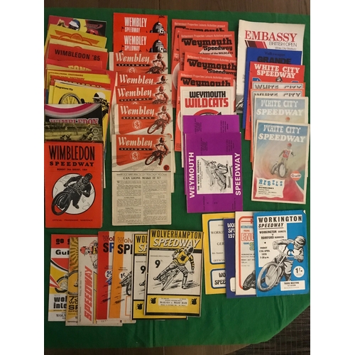 1519 - 65 x speedway programmes tracks 'W' 1953 to 2003 comprising:- Wembley (7), Weymouth (9), White City ... 