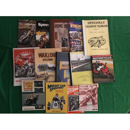 1530 - 14 x assorted speedway books to include Warzone Speedway (signed by Wembley star Split Waterman), Sp... 