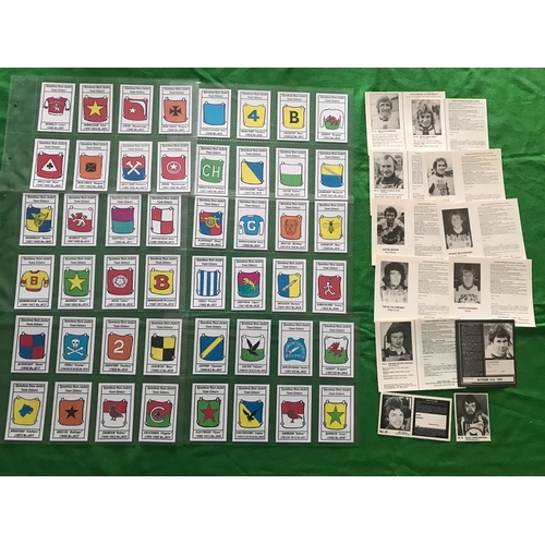 1534 - A set of 48 Speedway Race Jacket Team Colours trade cards by Wae 2k, together with 12 x c1981 Speedw... 