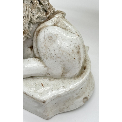 1229 - 3 Staffordshire 19th century figures. A sponge finished black and white horse spill vase, a flat bac... 