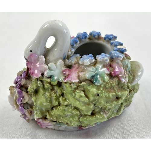 1236 - A collection of antique ceramic figures. To include Staffordshire Lion, Chelsea ginger and white cat... 