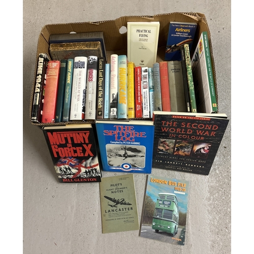 1205 - A box of assorted mostly hardback books relating to WWII and aircraft. To include Haynes D-Day Manua... 