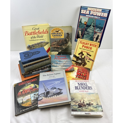 1206 - 15 assorted large Military & Aircraft related hardback books. To include Great Battlefields of the W... 