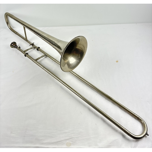 1309 - A vintage Bessons & Co small-bore tenor trombone by Boosey, with mouthpiece. Approx. 102cm long, bel... 