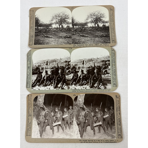 1324 - A collection of 100 WWI stereoscope viewing cards, by Realistic Travels Publishing together with a w... 