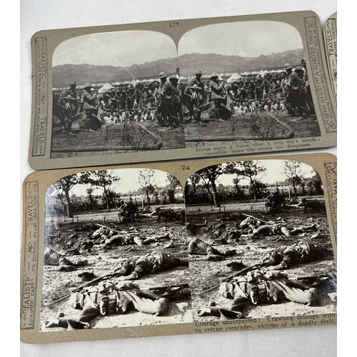 1324 - A collection of 100 WWI stereoscope viewing cards, by Realistic Travels Publishing together with a w... 