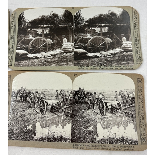 1324 - A collection of 100 WWI stereoscope viewing cards, by Realistic Travels Publishing together with a w... 