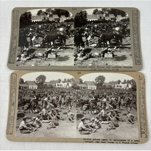 1324 - A collection of 100 WWI stereoscope viewing cards, by Realistic Travels Publishing together with a w... 