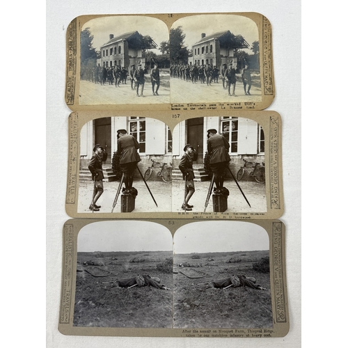 1324 - A collection of 100 WWI stereoscope viewing cards, by Realistic Travels Publishing together with a w... 