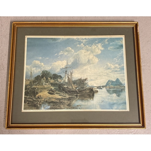 1377 - A large National Maritime Museum print of an oil painting by Samuel Bough, 1855 titled 