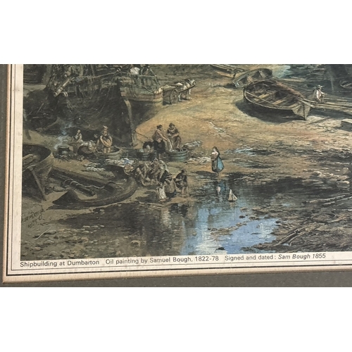 1377 - A large National Maritime Museum print of an oil painting by Samuel Bough, 1855 titled 