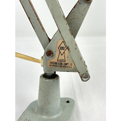 1383 - A vintage Angle poise lamp painted grey, with original 1001 Lamps of Bromley label. Lamp designed by... 