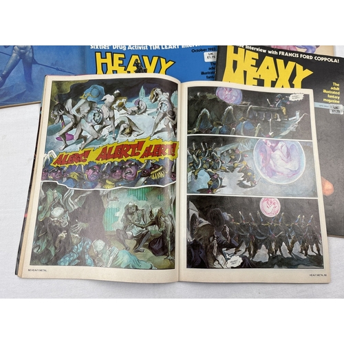 37 - 6 vintage issues of Heavy Metal, adult illustrated fantasy magazine 1983. To include front covers il... 