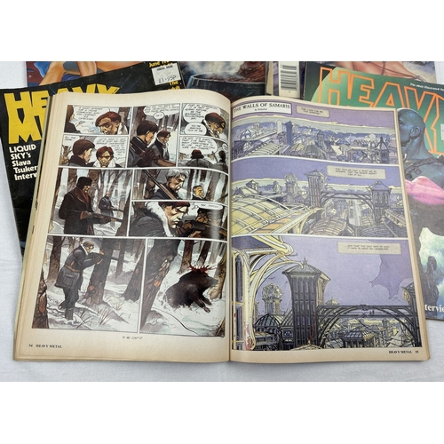 38 - 6 vintage issues of Heavy Metal, adult illustrated fantasy magazine from 1984. To include front cove... 