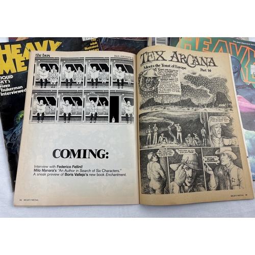 38 - 6 vintage issues of Heavy Metal, adult illustrated fantasy magazine from 1984. To include front cove... 