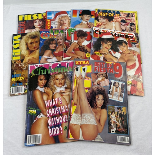 65 - 10 assorted issues of Fiesta, adult erotic magazine, to include Holiday and Christmas Specials and T... 