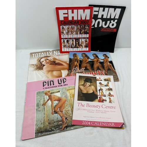 272 - 6 assorted colour photographic adult erotic and glamour calendars. To include Pin Up Calendar 1984 (... 