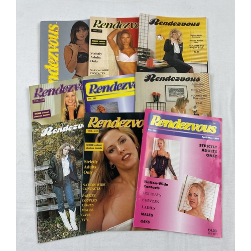 273 - 10 issues of Rendezvous, smaller sized adult erotic contacts magazine.