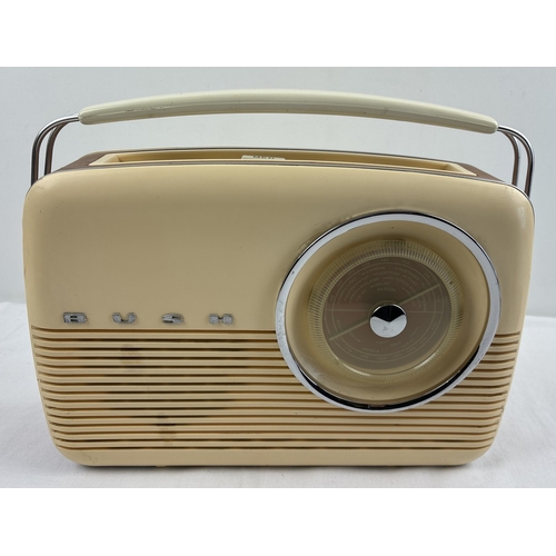 1271 - A vintage Bush TR82D portable Lw/Mw radio in brown & cream.