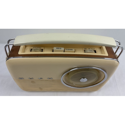 1271 - A vintage Bush TR82D portable Lw/Mw radio in brown & cream.