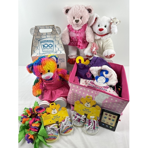 1290 - 3 Build-a-Bear plush toys dressed in official BAB clothing & shoes together with a collection of ass... 