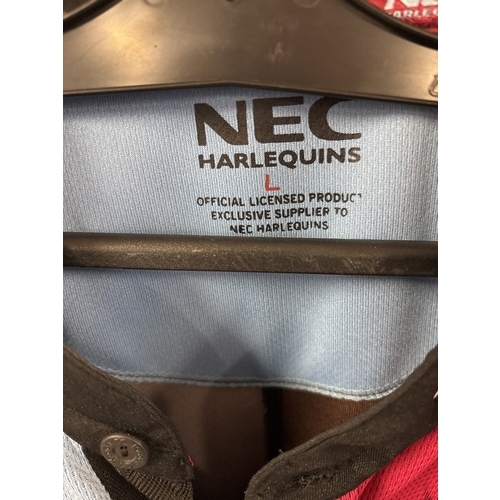 1304 - A signed Kooga NEC Harlequins Rugby Home Shirt, 2003/4 season. Size L, unworn with original tag. Wit... 