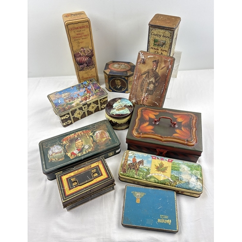 1321 - A collection of assorted vintage tins to include Thornes Toffee tins, Lyon's & Pekoe Tips tea tins, ... 