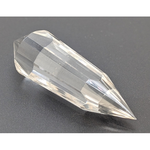 1326 - A bespoke made 16 sided clear quartz vogel wand by Drew Tousley, Luminary Studios. Approx 9cm long. ... 