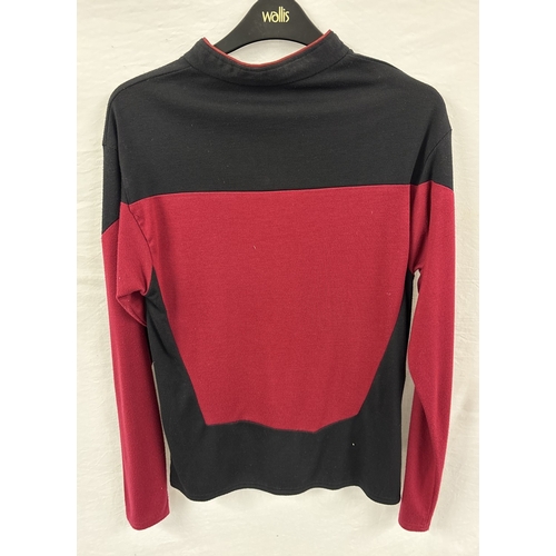 1996 - A Star Trek The Next Generation Command Red Starfleet Uniform long sleeved top, with zipped neck. Ve... 