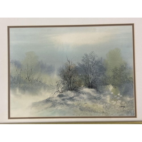 1366 - A set of 4 framed & glazed watercolours by Viroff, all signed to lower right. Double mounted and in ... 