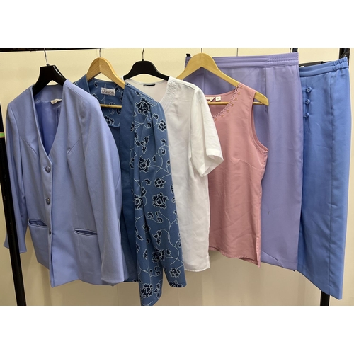 2018 - 6 items of women's clothing in pastel shades to include, skirts, top and jackets. Size 12-14.