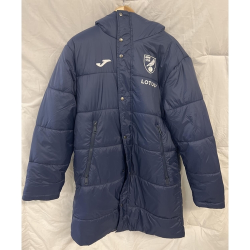 2021 - A Norwich City Football Club, NCFC, Joma staff padded coat with team crest and Lotus logo to front. ... 