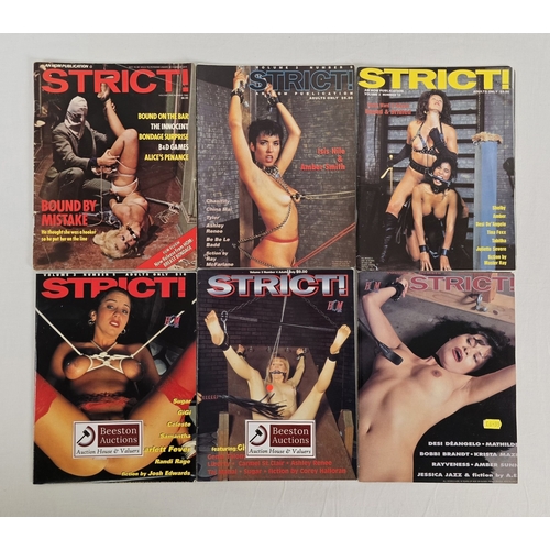 78 - 6 assorted 1990's issues of Strict! specialist fetish/bondage interest adult erotic magazines from T... 