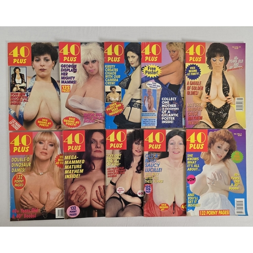 81 - 10 assorted 1990's issues of 40 Plus, adult erotic magazine featuring mature larger breasted models.... 