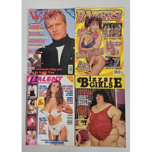 242 - 4 first issue No. 1 adult magazines from the 1980's and 90's, all in very good condition. Ravers, Ne... 