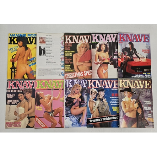 251 - 10 assorted 1980's issues of Knave, adult erotic magazine to include Amateur Model and Christmas Spe... 